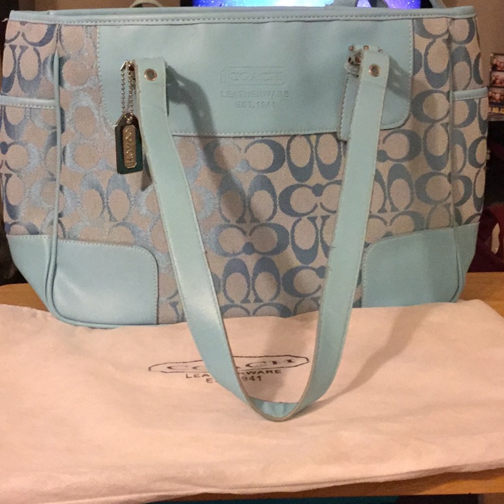 Coach light blue purse